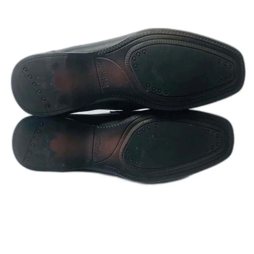 Kenneth Cole Reaction Mens‎ Black Leather Dress Shoes Loafers Slip On Size 7 M